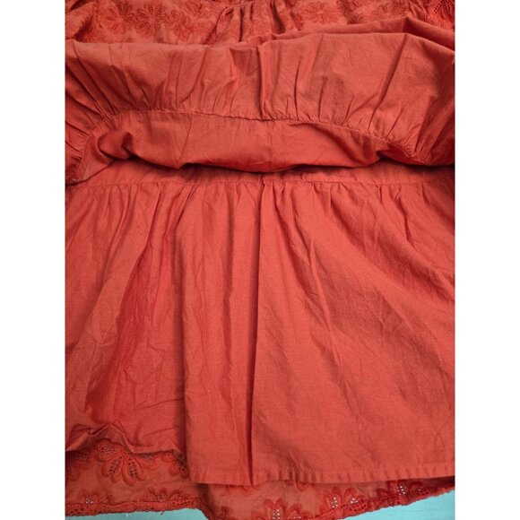 Crown & Ivy Curvy orange Floral Embroidered Short Sleeve Top 2X - Picture 8 of 8